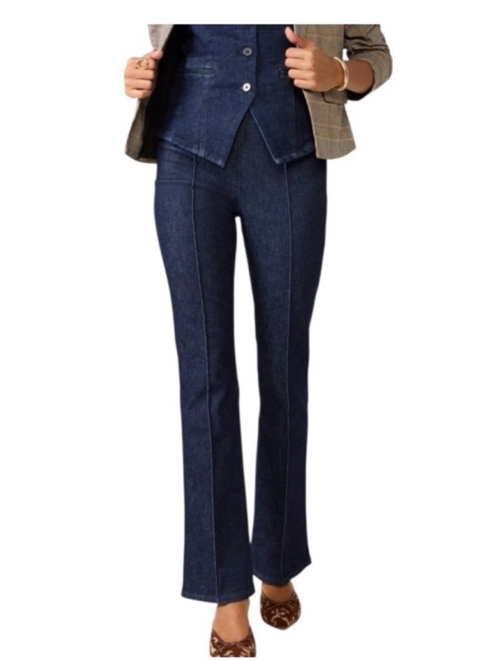 Spanx Women’s Jeans Demi Boot Cut High Rise Tummy Control Raw Indigo XL